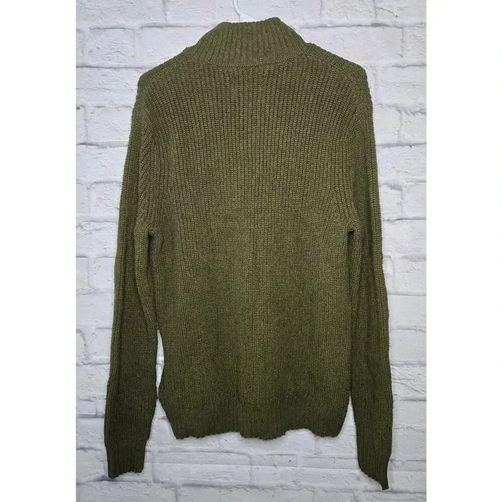 American Eagle Men's cotton blend green mock neck pullover sweater size Medium.